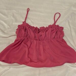American Eagle Outfitters Pink Ruffled Camisole
